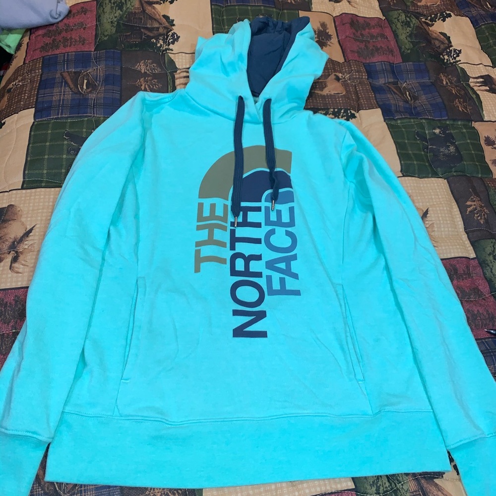 Blue light north face hoodie